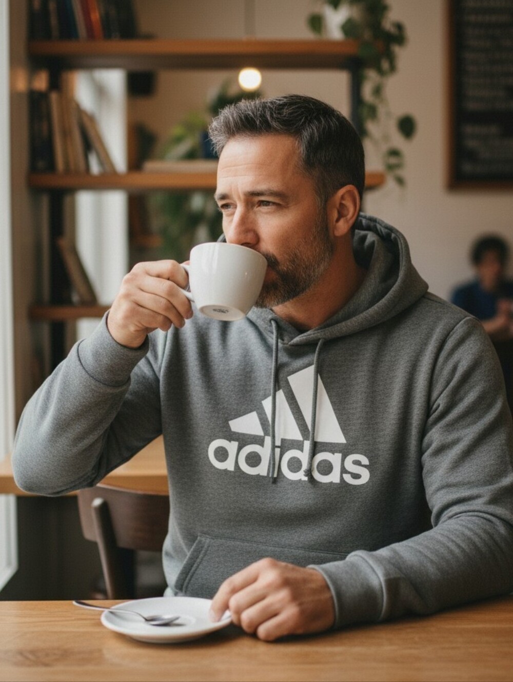 🍂 ADIDAS Earl Grey & White Golf Performance Hoodie